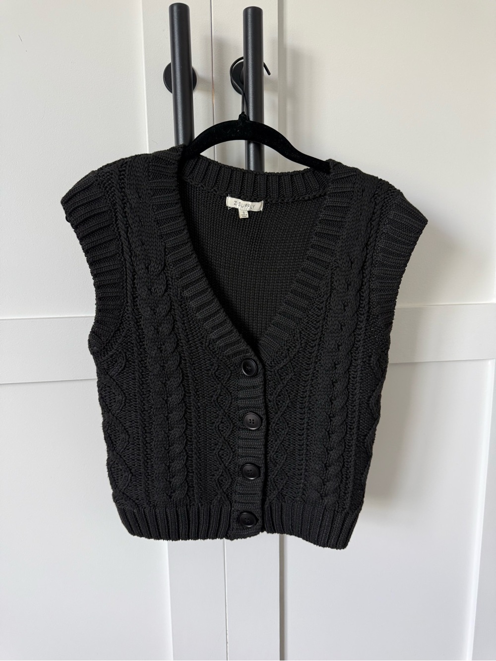 Z Supply Women's Cable Knit Button-Front Sweater Vest